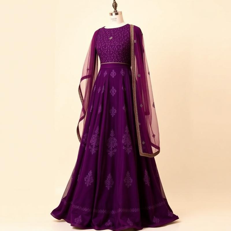 Floor-Length Anarkali with Dupatta