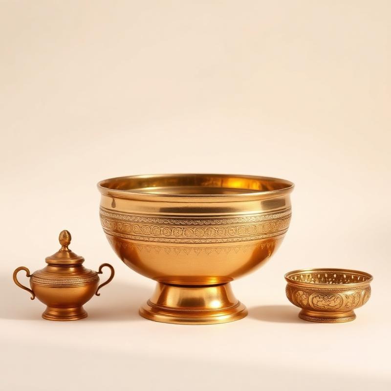 Brass Urli Bowl with Floral Etching