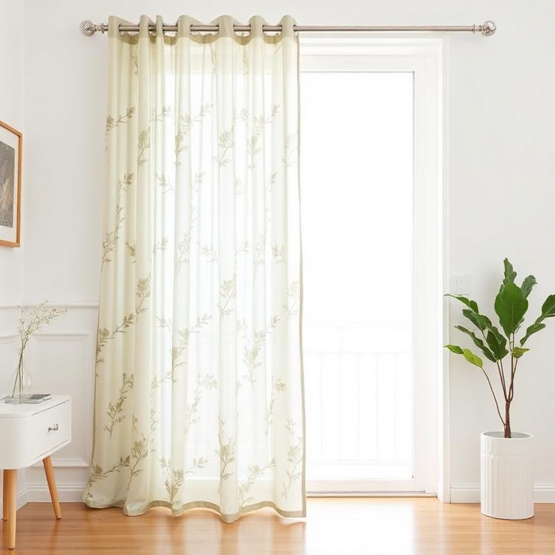 Sheer Embroidered Curtains — Pair