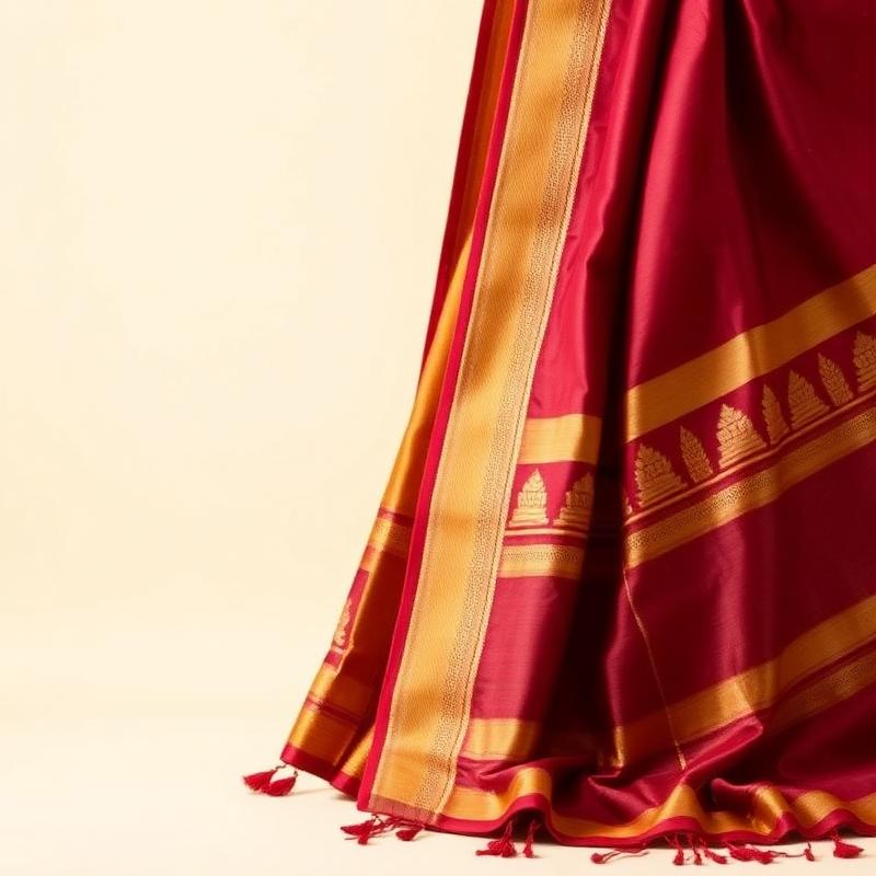 Kanjivaram Pure Silk Saree — Temple Motif