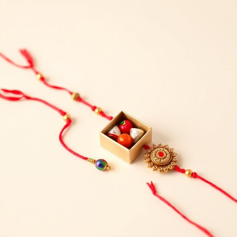 Designer Rakhi Set with Sweets Box