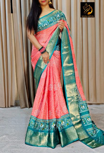Beautiful Rekko Silk Sarees with all over Floral design along with contrast weaving border MT55