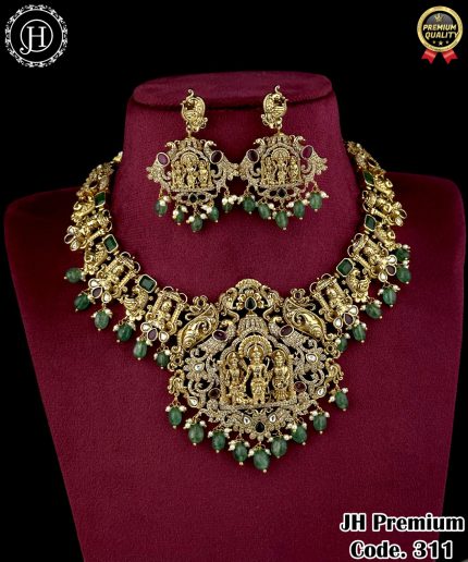Beautiful Traditional Bridal Necklace and Earrings Set JH311