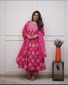 New Beautiful Heavy Fully Flaird Anarkali Stitched Suit Set