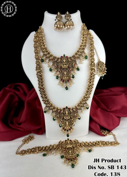 Gold Plated Semi Bridal Jewellery Combo Set JH138